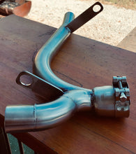 Load image into Gallery viewer, Triumph Rocket 3 Roadster/Touring collector box by-pass exhaust stainless steel (2 muffler model)