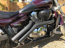 Load image into Gallery viewer, Suzuki Boulevard M109 R VZR1800 Custom Ceramic Coated Black Dump Pipes, Exhaust System.