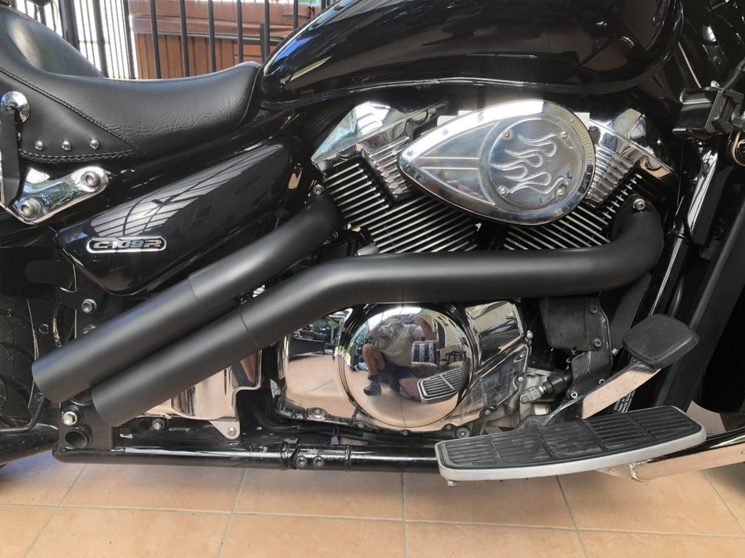 Suzuki Boulevard M90 VZ1500 Custom Dump Pipes (Ceramic coated black) 2009+