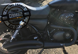 Harley Davidson Street 750 Custom Sports Exhaust. (Ceramic Coated Black)