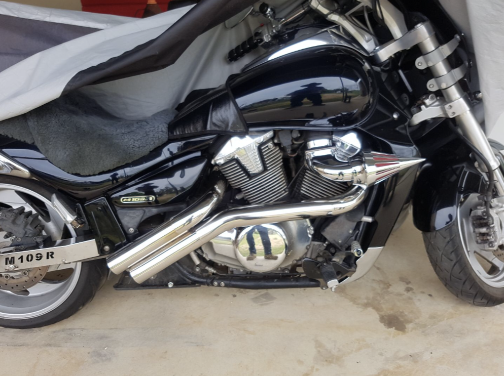 Suzuki Boulevard M109 R VZR1800 Custom Polished Dump Pipes, Exhaust System.