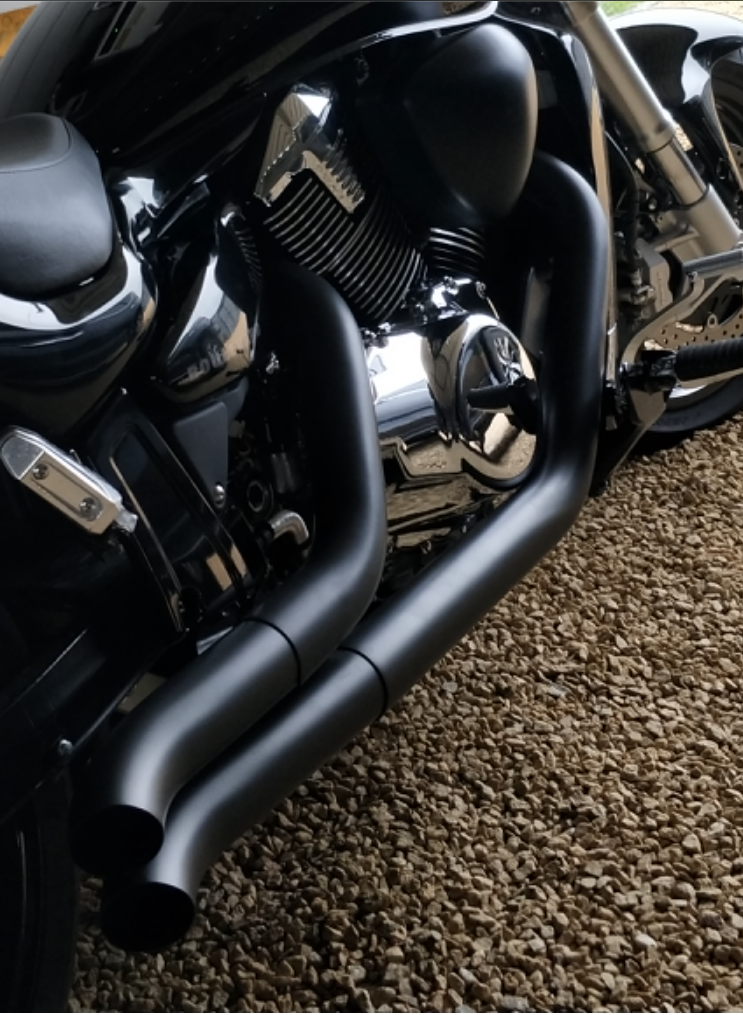 Suzuki Boulevard M109 R VZR1800 Turn Out Custom Sports Exhaust system - Ceramic coated black