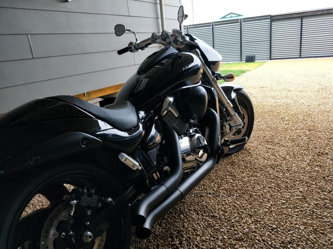 Suzuki Boulevard C90 VL1500 Turn Out Custom Sports Exhaust system - Ceramic coated black 2013+